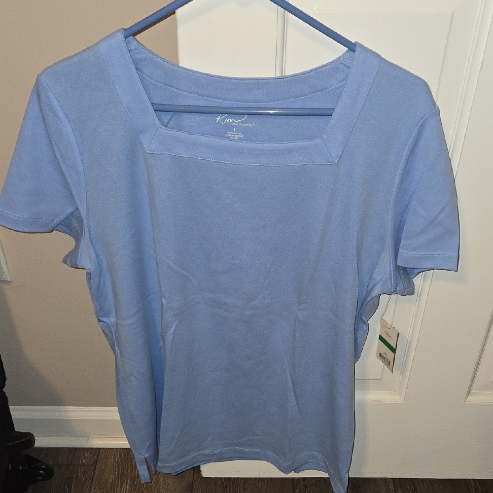 Kim Rogers Light Blue Short Sleeve Top